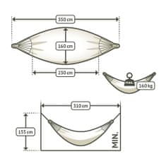 La Siesta Viseča mreža La Siesta Modesta Lagoon Single - 120kg, 350 cm