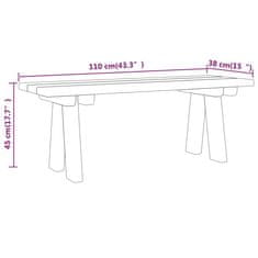 Vidaxl Vrtna klop 110 cm impregnirana trdna borovina