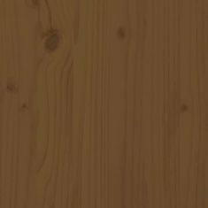 Vidaxl Pisalna miza z omaricama med. rjava 135x50x75 cm trdna borovina
