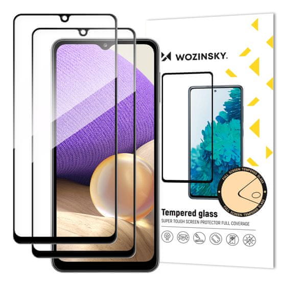 slomart wozinsky set 2x supermočno kaljeno steklo s polnim lepilom za celoten zaslon z okvirjem, ki je primeren za ohišje samsung galaxy a32 5g black