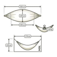 La Siesta Viseča mreža La Siesta Modesta Latte, Single 300cm/120kg