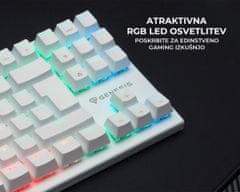 Genesis Thor 303 TKL gaming tipkovnica, mehanska, RGB LED osvetlitev, Anti-Ghosting, F1 - F12, aplikacija, bela