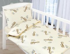 Otroška posteljnina Agata bombaž - 90x135, 45x60 cm - Žirafa bež