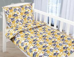 Otroško posteljno perilo iz bombaža Agata - 90x135, 45x60 cm - Mouse rumena, siva