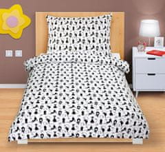Otroško posteljno perilo iz bombaža Agata - 90x135, 45x60 cm - Cat black
