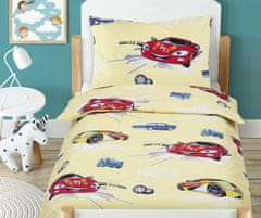 Otroška posteljnina iz bombaža Beata - 100x135, 45x60 cm - Dirkalnik rumena