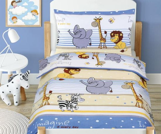 Otroško posteljno perilo iz bombaža Beata - 100x135, 45x60 cm - Safari blue