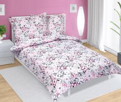Platneni bombažni saten - 140x200, 70x90 cm - Roza cvet