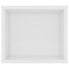 Vidaxl Viseča TV omarica visok sijaj bela 100x30x26,5 cm iverna plošča