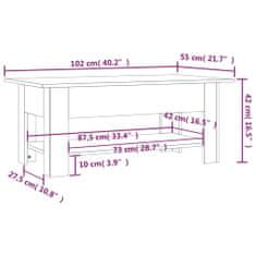 Vidaxl Klubska mizica sonoma hrast 102x55x42 cm iverna plošča