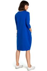 BeWear Ženska midi obleka Czesl B083 tmavo modrá L