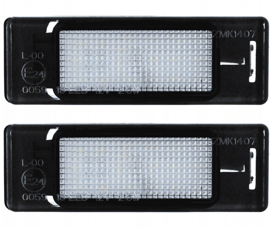 CO2 Komplet 2 LED registrskih tablic, AutoTune, za Peugeot 106 FL, Peugeot 1007, Peugeot 207/207 CC, Peugeot 307, Peugeot 308/308 CC, Peugeot 3008, Peugeot 406, Peugeot 40 Peugeot L0019