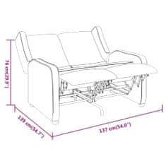 Vidaxl 2-sedežni naslanjajoči fotelj, barva taupe, oblazinjen s tkanino