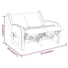 Vidaxl 2-sedežni konvertibilni masažni stol, črne barve, oblazinjen s tkanino