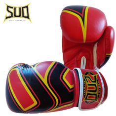 SUD Boksarske rokavice 16oz, usnjene za sparing, rdeča