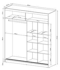Trianova Garderobna omara z drsnimi vrati Wiki 200