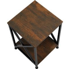 tectake Pomožna mizica Carlton 40,5 x 40,5 x 52,5 cm Industrijsko temno