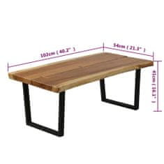 Vidaxl Kavna mizica iz masivnega lesa Suar, 102 x 54 x 41 cm