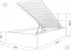 Trianova Dvižna postelja Rino 90x200 cm