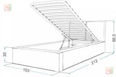 Trianova Dvižna postelja Fresia 90x200 cm