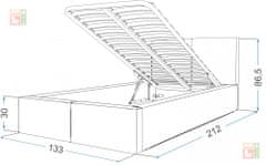 Trianova Dvižna postelja Fresia 120x200 cm
