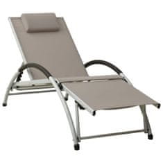 Vidaxl 310531 Sun Lounger with Pillow Textilene Taupe