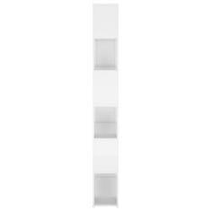 Vidaxl Knjižna omara za razdelitev prostora sijaj bela 100x24x188 cm