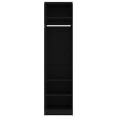 Vidaxl Garderobna omara črna 50x50x200 cm iverna plošča