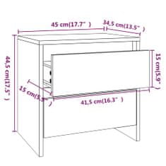 Vidaxl Nočna omarica 2 kosa siva sonoma 45x34,5x44,5 cm iverna plošča