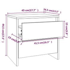 Vidaxl Nočna omarica 2 kosa sonoma hrast 45x34,5x44,5 cm iverna plošča