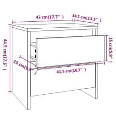 Vidaxl Nočna omarica 2 kosa betonsko siva 45x34,5x44,5 cm iverna pl.