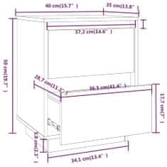 Vidaxl Nočna omarica 2 kosa medeno rjava 40x35x50 cm trdna borovina