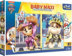 Trefl Dvostranska sestavljanka Paw Patrol: Sky and Rubble BABY MAXI 2x10 kosov