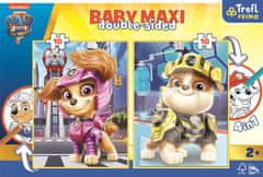 Trefl Dvostranska sestavljanka Paw Patrol: Sky and Rubble BABY MAXI 2x10 kosov