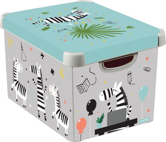Curver Deco Box škatla za shranjevanje L, zebra