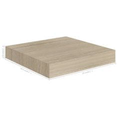 Vidaxl Stenske police 2 kosa barva hrasta 23x23,5x3,8 cm MDF