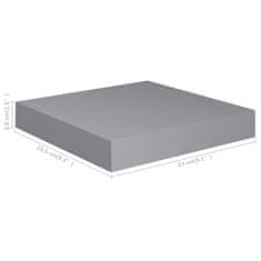 Vidaxl Stenska polica siva 23x23,5x3,8 cm MDF