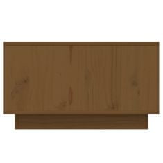 Vidaxl Kavna mizica, medeno rjava, 55x56x32 cm, masivni borov les
