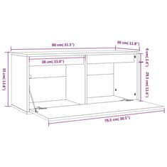 Vidaxl Stenska omarica medeno rjava 80x30x30 cm trdna borovina