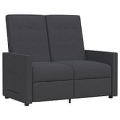 Greatstore 2-sedežni raztegljivi fotelj, temno sive barve, oblazinjen s tkanino
