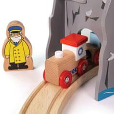 Bigjigs Rail Bigjigs Železniški predor z svetilnikom in heliportom