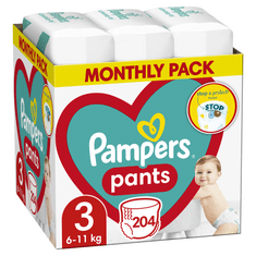 Pampers Hlačne plenice, vel. 3 (204 kosov)