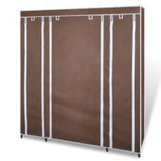 Vidaxl Garderobna omara iz blaga s predelki 45x150x176 cm rjava