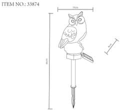 Globo LED Solarna dekorativna svetilka Globo White owl 33874