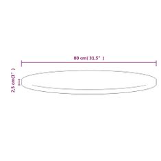 Vidaxl Mizna plošča črna Ø80x2,5 cm trdna borovina