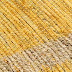 Vidaxl Preproga iz jute ročno izdelana rumena 120x180 cm
