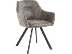 Danish Style Jedilni stol Nimba, mikrovlakna, črna / svetlo siva