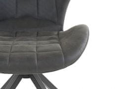 Danish Style Jedilni stol Noma (SET 2), mikrovlakna, antracit