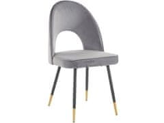 Danish Style Jedilni stol Roy (SET 2), žamet, siva