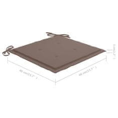 Vidaxl Blazine za vrtne stole 2 kosa taupe 40x40x4 cm blago